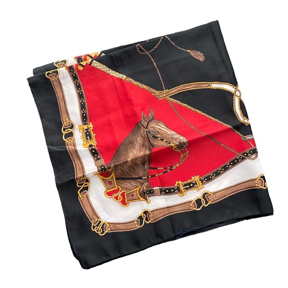 Accessories Vintage Jms Paris Equestrian Print Scarf Poshmark